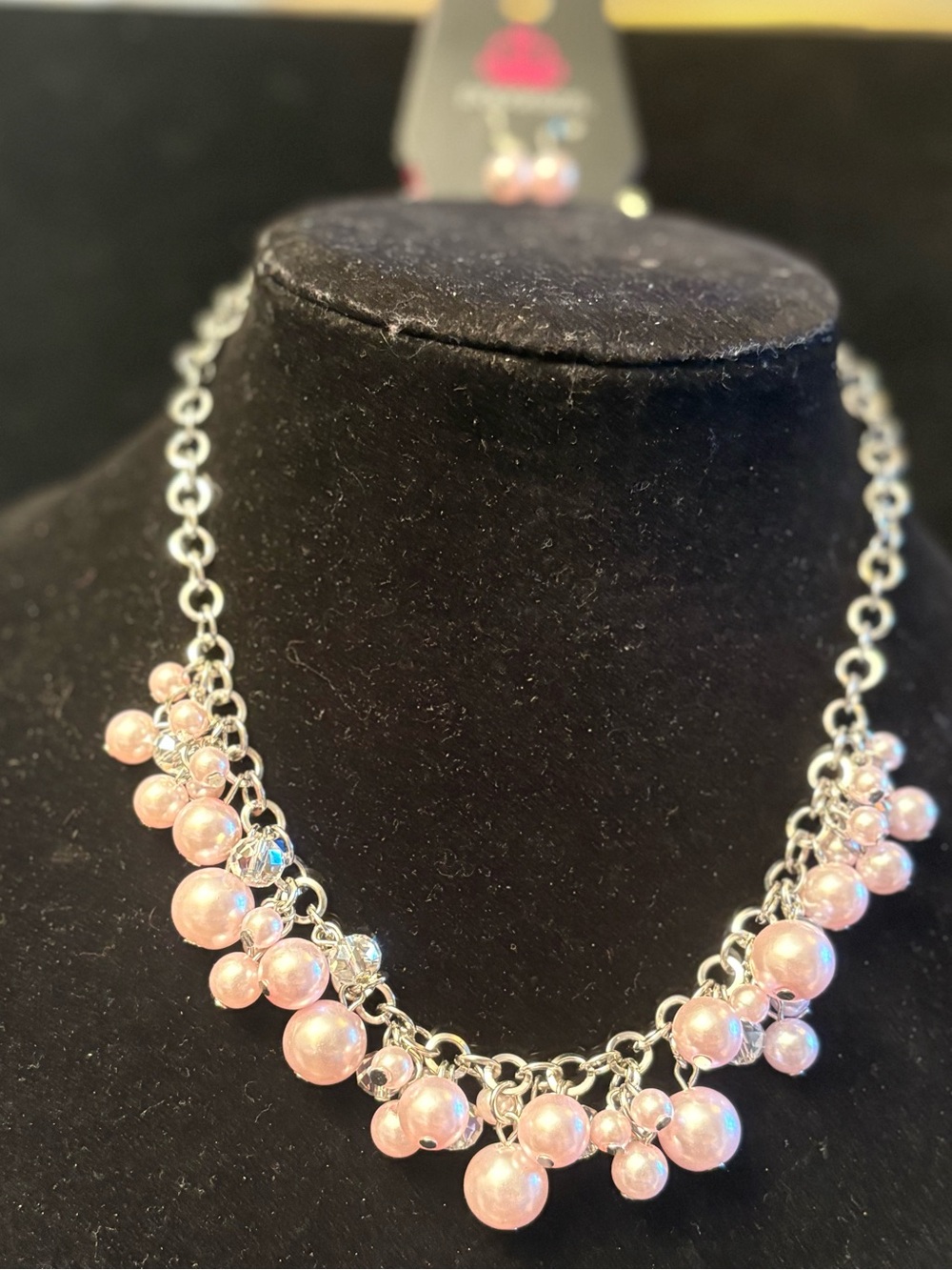 Delicate Pearl Cluster Necklace with Silver Chain